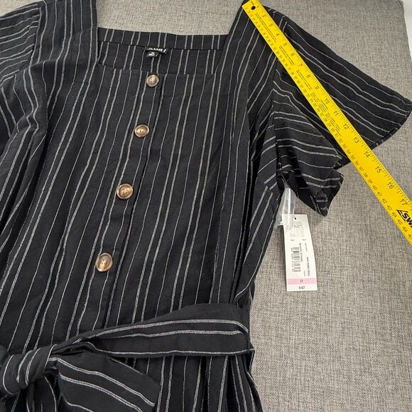 NEW! a.n.a A New Approach Button Top Black Stripe Belt Tie 2X $47 100% Cotton - Picture 7 of 11